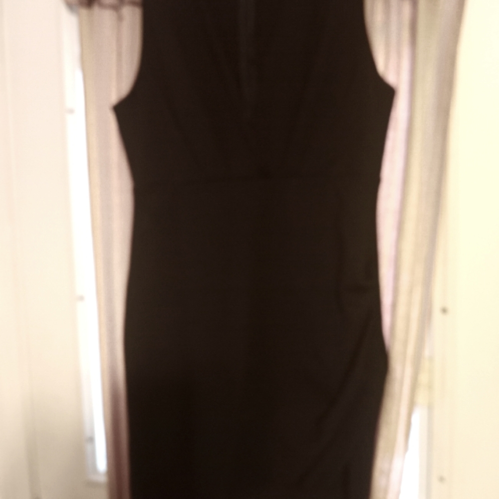 Lulu's Coctail Hour Black Deep V Bodycon Dress